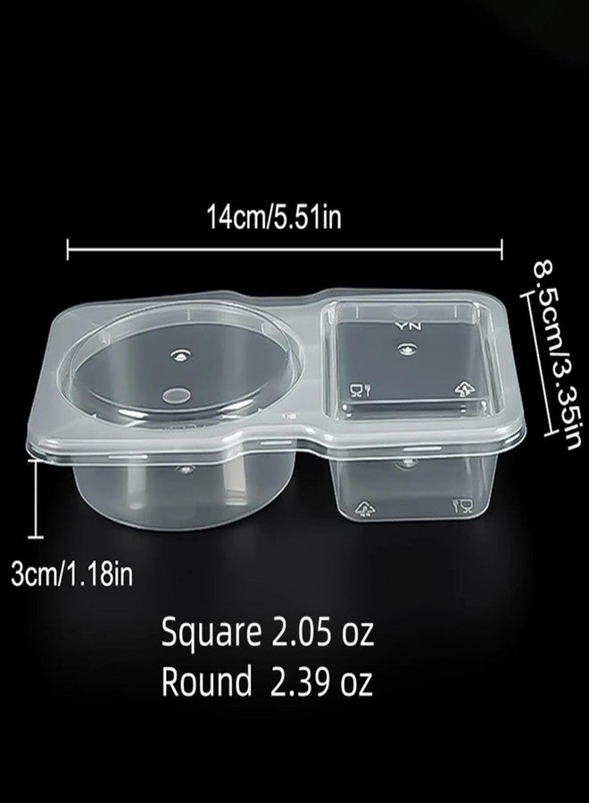 Aywenny 10PCS Double Compartment Condiment Containers with Lids,Disposable 2 Compartment Snack Containers,Dual Compartment Containerfor for Condiment, Dip, Sauce, Sampling and Travel Snacks - Image 4